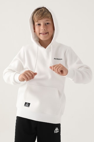 Kappa Krem Kanguru Cep Kapüşonlu Erkek Çocuk Sweatshirt