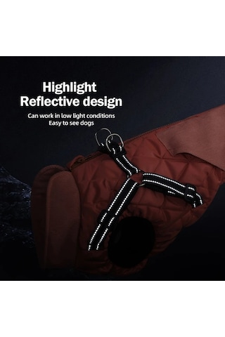 Elmpaly Khaki M Küçük Orta Boy Köpek Kışlık Rüzgearlık Yelek Ayarlanabilir Tasma Reflektif