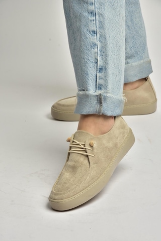 Fox Shoes Y602170902 Bej Süet Bağcıklı Casual Ayakkabı Bej