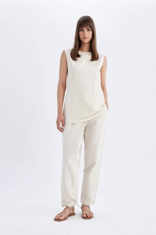 DeFacto Regular Fit Bisiklet Yaka Basic Düz Keten Karışımlı Kolsuz Tunik D2953AX24HSER234
