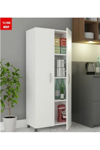 Pera Tamamı MDF Çok Amaçlı 4 Bölmeli 2 Kapaklı Dolap