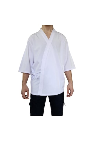 Formteks Sushi Şef Kimono Ceketi Beyaz Kırmızı