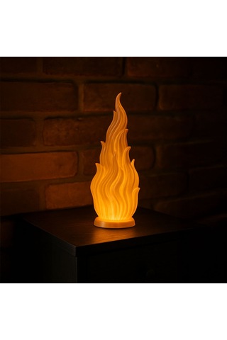 Alev Şeklinde Dekoratif Gece Lambası-fibrika Store Turuncu