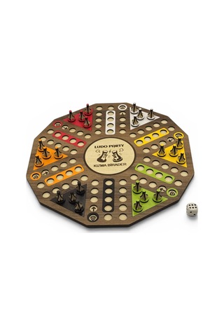 Ahşap Ludo Oyunu Kızma Birader - 6 Kişilik Premium Masa Oyunu