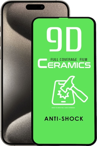 Apple iPhone 15 Pro Max Uyumlu İle Tam Kaplayan Seramik Nano Esnek Ekran Koruyucu Cam