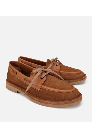 Hotiç Kadın Süet Deri Taba Bağcık Detaylı Günlük Loafer 01ayh320470a340 01ayh320470a340