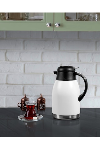 New Titanium 2 Litre Çift Katlı Çelik Termos Mandallı Png-1