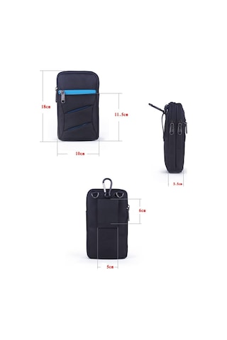 Bel Çantası Erkek Naylon Haberci Çantası Omuz Askısı Bel Çantası Kancası Bel Çantası Cep Telefonu Kılıfı Koruyucu Kılıf B A987