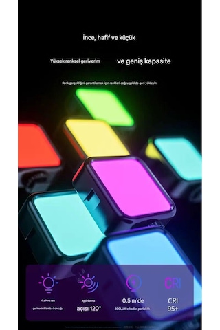 Çok Renkli Rgb Tripod Telefon Kamera Laptop Uyumlu Selfie Işığı Tiktok Video Çekim Işık