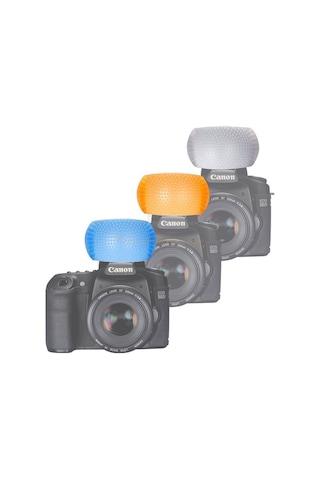 Dahili Flaş için 3 Renk Softbox Diffuser Işık Yumuşatıcı Difüzör