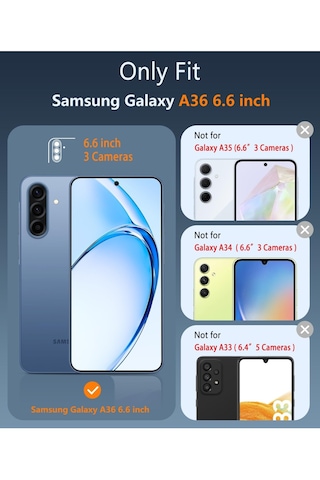 Samsung Galaxy Uyumlu A36 5g Şeffaf Silikon Kılıf + Cam Ekran Koruyucu