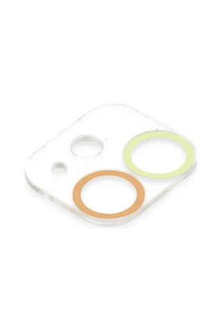 Mey İthalat iPhone Uyumlu 12 Mini Renkli Kamera Lens Koruma Cam - Sarı-turuncu