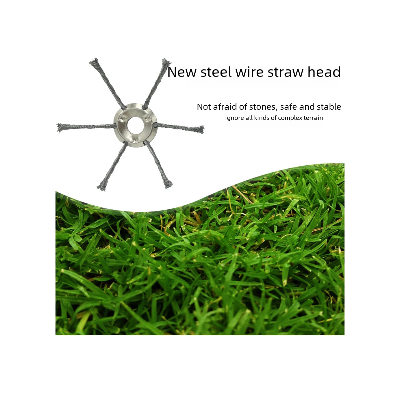 Yuntech01 Yeni Model 9 İnç 6 Bıçaklı Çelik Tellerli Çim Kesici, Bahçe Çalı Kaldırma, Pas Temizleme, Evrensel Benzinli Makineler İçin Uyumlu Aksesuar