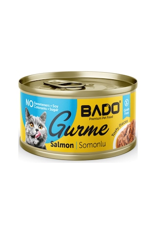 Bado Gurme Yaş Yetişkin Kedi Maması Somonlu 85 Gr