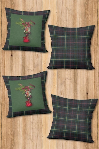 Dijital Baskılı Yumuşak Dokulu 4 Lü Kırlent Kılıfı Takımı 43x43 Cm Krl0042 Renkli