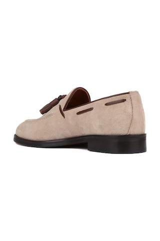 Shoetyle - Bej Süet Deri Püsküllü Erkek Klasik Ayakkabı 250-7951-842-bej