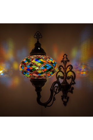 Dekoratif Mozaik Lamba Loş Işık Avize Aydınlatma Duvar Aplik Çok Renkli