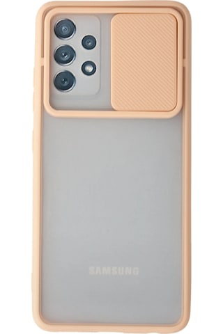 Gld-spt- Newface Samsung Uyumlu Galaxy A52 Kılıf Palm Buzlu Kamera Sürgülü Silikon - Pembe