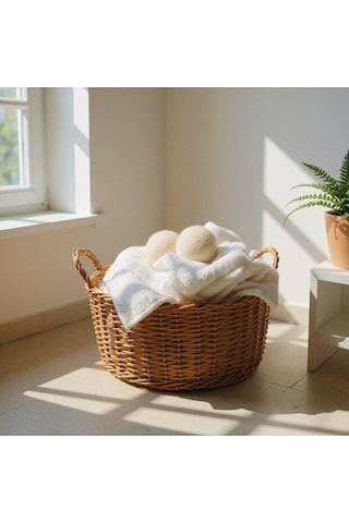 Mucit Home 3 Adet Yün Kurutma Topu Kurutma Makinesi Için Doğal Yumuşatıcı Çamaşır Kurutma Topları Beyaz