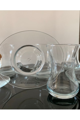 Elta Collection Lizbon 12 Parça Sade Çay Bardağı Seti Şeffaf