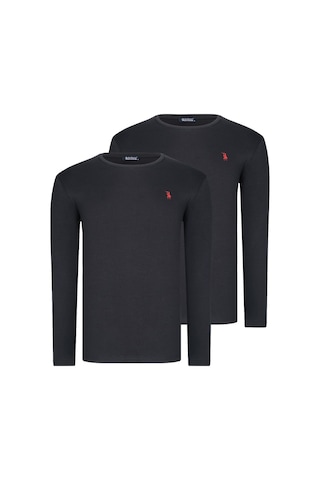 İkili Set T8588 Dewberry Yuvarlak Yaka Erkek Sweatshırt-siyah-siyah Siyah-siyah