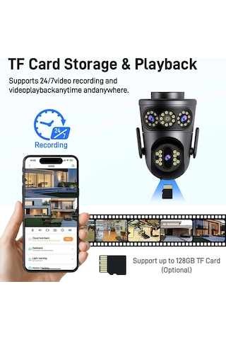 Mpıa Mario 8mp 2 Kamera Ptz Wifi Ip 4x Zoom Hareket Takipli Renkli Gece Görüşlü