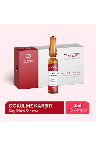 Multi Vitamin Hair Cocktail Dökülme Karşıtı Saç/kaş Bakım Serumu 2ml X 10 Ampul Vitamin Kompleksi + Peptid İçerikli