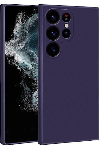 Noktaks - Samsung Galaxy Uyumlu S23 Ultra - Kılıf Mat Renkli Esnek Premier Silikon Kapak - Lacivert