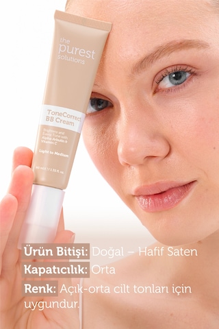 The Purest Solutions Lekeli Ciltler İçin Cilt Tonu Eşitleyici BB Krem, SPF 50+ 40 ml – Açık / Orta Ton