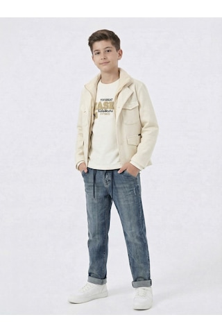Xo Kids Erkek Çocuk 3lü Alt Üst Takım 11-14 Yaş 14205 Ekru - Mavi