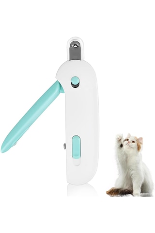 Ayarlanabilir, Hazneli, Törpülü Kedi Tırnak Makası - Mavi