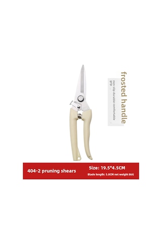 Hangfox Bahçe Bakımı İçin Paslanmaz Çelik Budama Makası - 404-2 Açık Renk Düz Bıçak,磨砂 Kolu, Hafif 90g , Çiçek, Meyve Ağacı Ve Bonzai Kesimi
