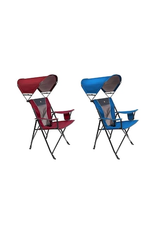 Gci Outdoor Sunshade Comfort Pro Chair Güneşlikli Katlanır Plaj Sandalyesi Kırmızı Kırmızı