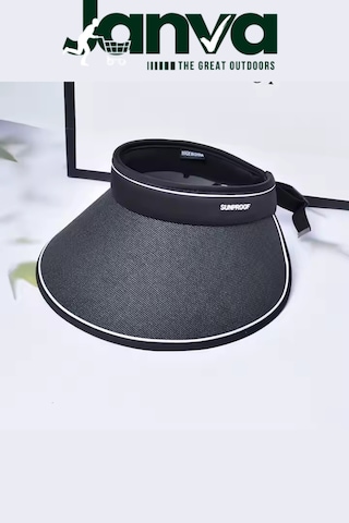Tenisçi Vizörlü Model Siperli Şapka Plaj Güneş Uv Önleyici Tesettür Üstü Yeni Trend Siyah