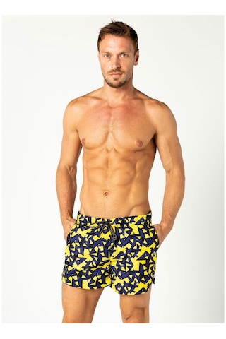 Herrmen Amorf Sarı Mor Şort Mayo Sarı