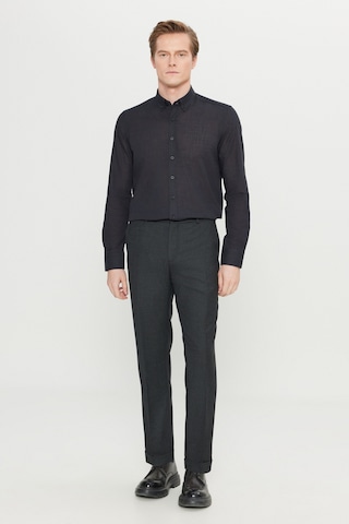 Premıum Altınyıldız Erkek Sıyah Yünlü Slim Fit Dar Kesim Beli Gizli Lastikli Yan Cepli Klasik Pantolon Siyah