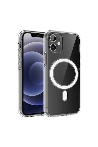 Apple Uyumlu iPhone 11 Magesafe Wireless Şarj Özellikli Şeffaf Silikon Kılıf Şeffaf