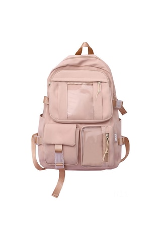 Tenfowee Japon Harajuku Kore Versiyonu Okul Çantası, Kız Öğrenciler İçin Şık Ve Rahat Pembe Tekli Sırt Çantası Pembe