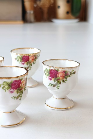 Old Country Roses Bone China Yumurtalık 4 Adet Kırmızı