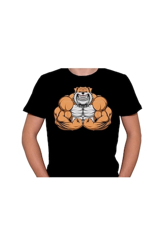 Pitbull Bulldog Gym Fitness Bodybuilding Sporcu Köpek Tişört Unisex T-shirt 001