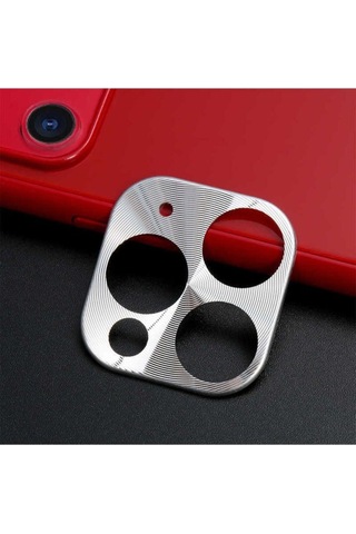 Apple Uyumlu iPhone 11 Pro Zore Metal Kamera Koruyucu Gri