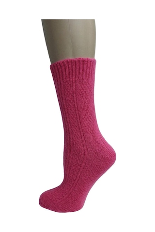 3'lü Set Dikişsiz Renkli Yün Soket Kadın Çorap-mor Mor