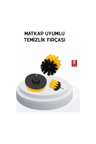 Flzdgnkr 3 Lü Matkap Temizlik Fırçası Seti Banyo, Mutfak Ve Araç Jantı İçin Etkili