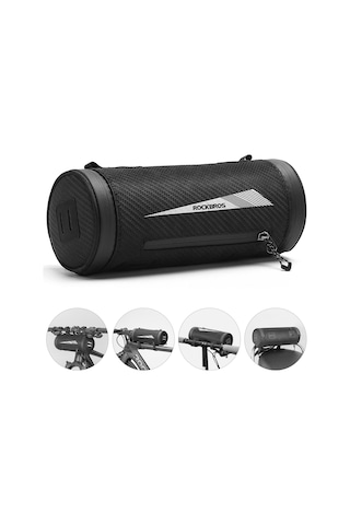 Rockbros-bisiklet Gidon Çantası Su Geçirmez Bisiklet Ön Saklama Y21613 Siyah