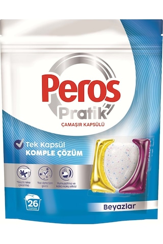 Pratik Matik Çamaşır Deterjanı Kapsülü - Tableti 104 Adet Beyazlar 4pk 26