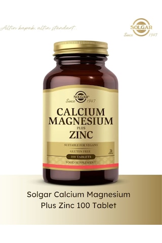 Solgar Calcium Magnesium Plus Zinc 100 Tablet 3 Lü Paket