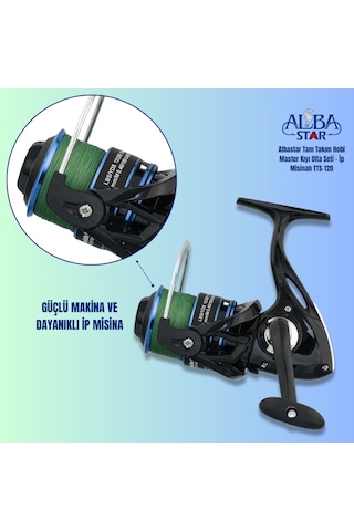 Albastar Tam Takım Hobi Master Kıyı Olta Seti İp Misinalı 360 Cm - Tts120