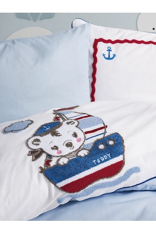 Cotton Box Punch Nakışlı Bebek Nevresim Takımı Miniyo Mavi