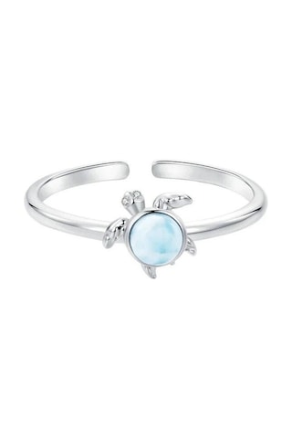 Bamoer 925 Ayar Gümüş Deniz Kaplumbağası Açık Halka Plaj Kaplumbağa Ayarlanabilir Yüzükler Kadınlar İçin Güzel Takı