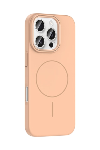 Apple iPhone 16 Pro Uyumlu Kılıf Magsafe Şarj Özellikli Zore Ruby Silikon Kapak - Mürdüm Şeffaf